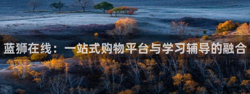 k8凯发游戏官网平台：蓝狮在线：一站式购物平台与学习辅导的融合